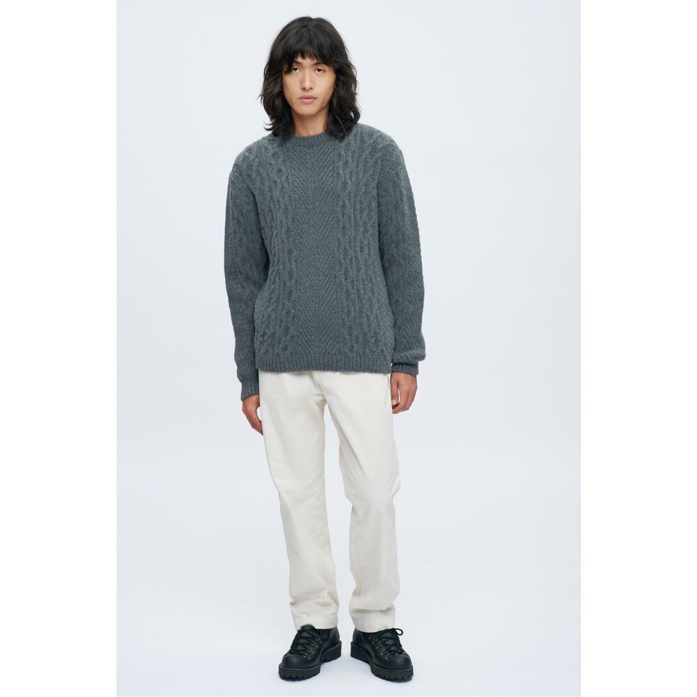 ✨KOTN Men's Fisherman Fine Lambswool Grey Sz Large Sweater✨